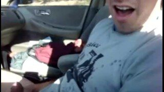 big cum shot in car